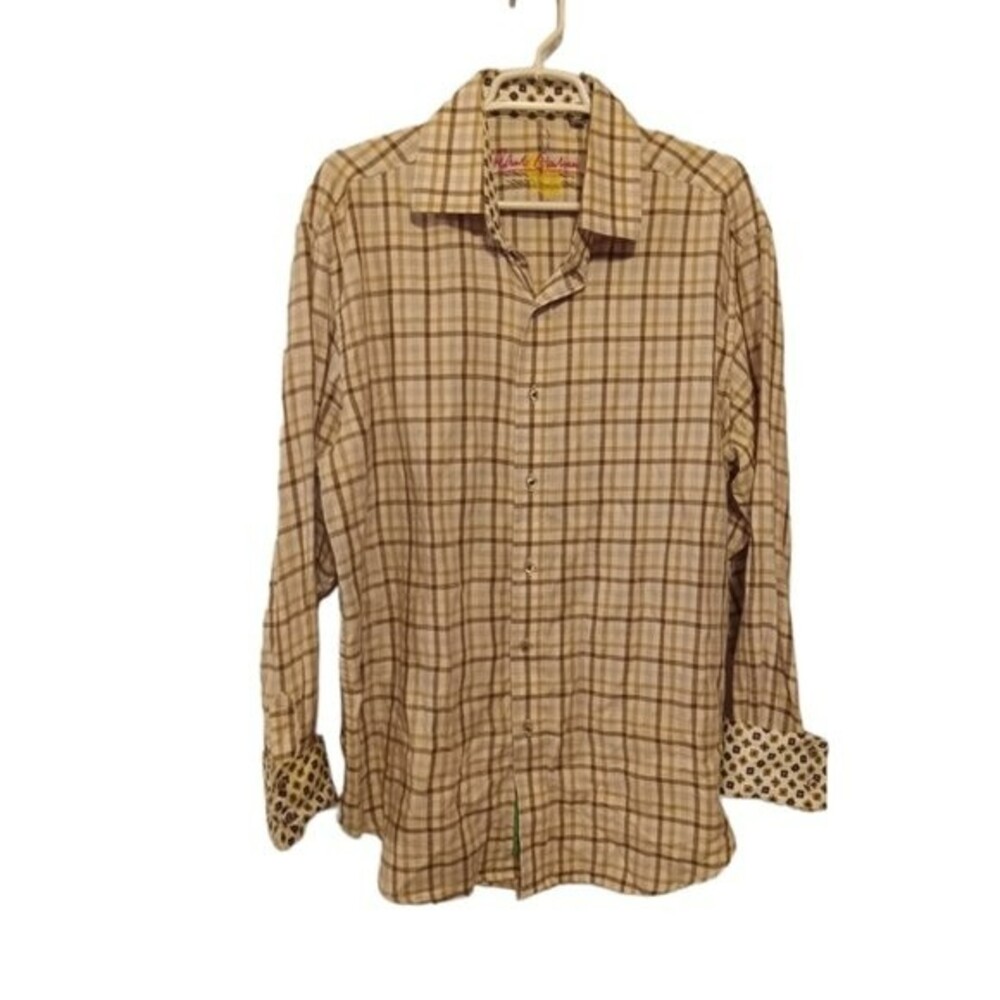 Robert Graham Men's Plaid Mixed Print Button Up Dress Shirt